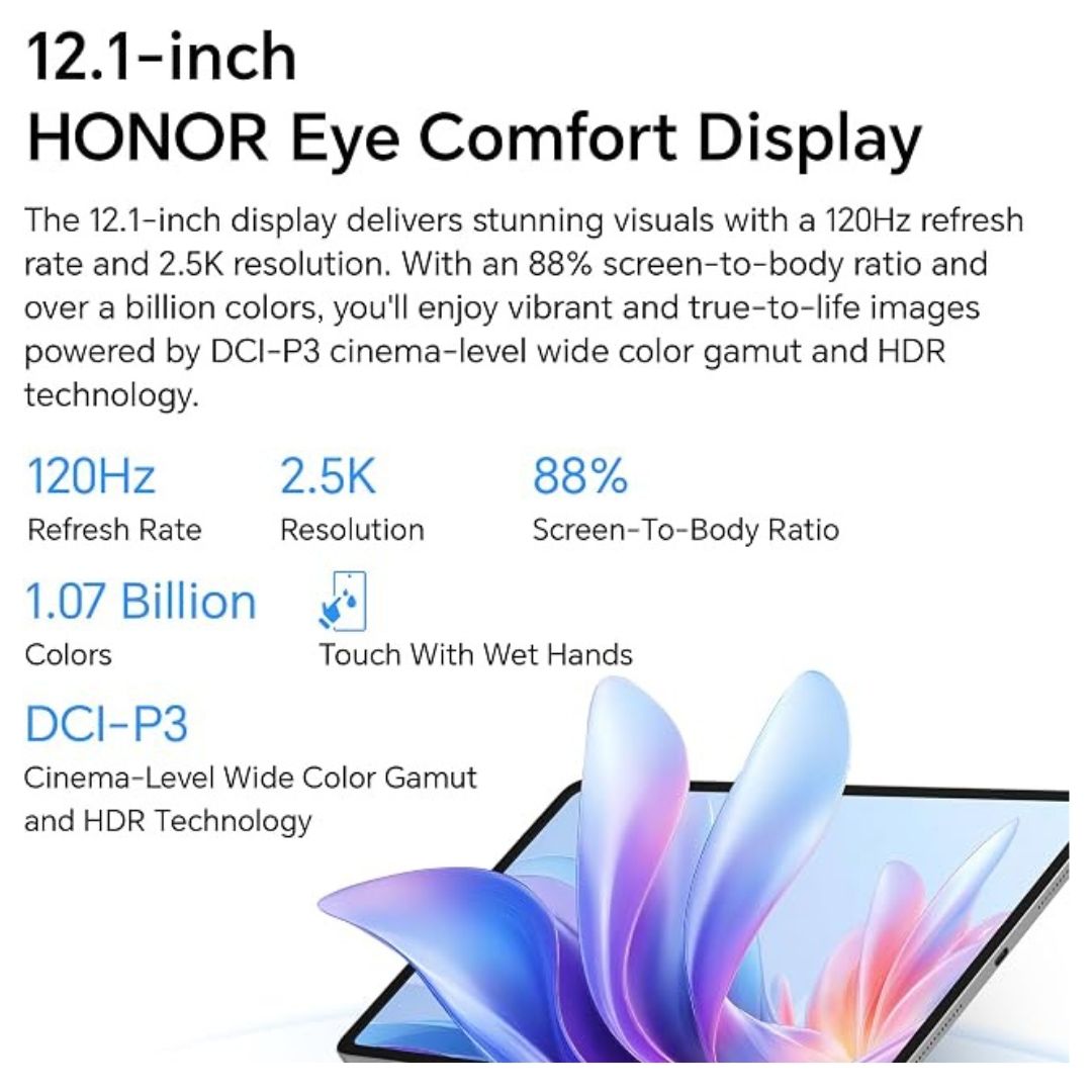 HONOR Pad 10 5G 12.1 Inch Tablet 8GB RAM 256GB ROM Gray Bundle with Free Keyboard Case & Honor Choice Pencil