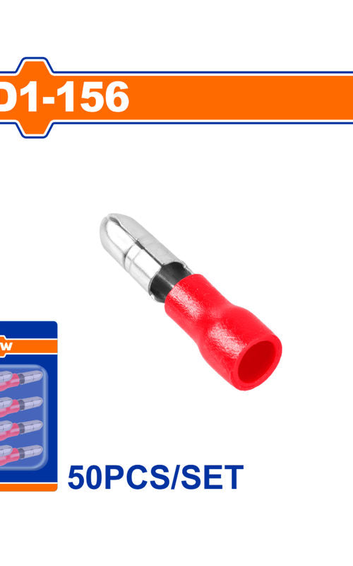 WADFOW Insulated Electrical Terminal Connector Sets, 50 Piece Wire Crimp Terminals, Color Coded, Blister Packed