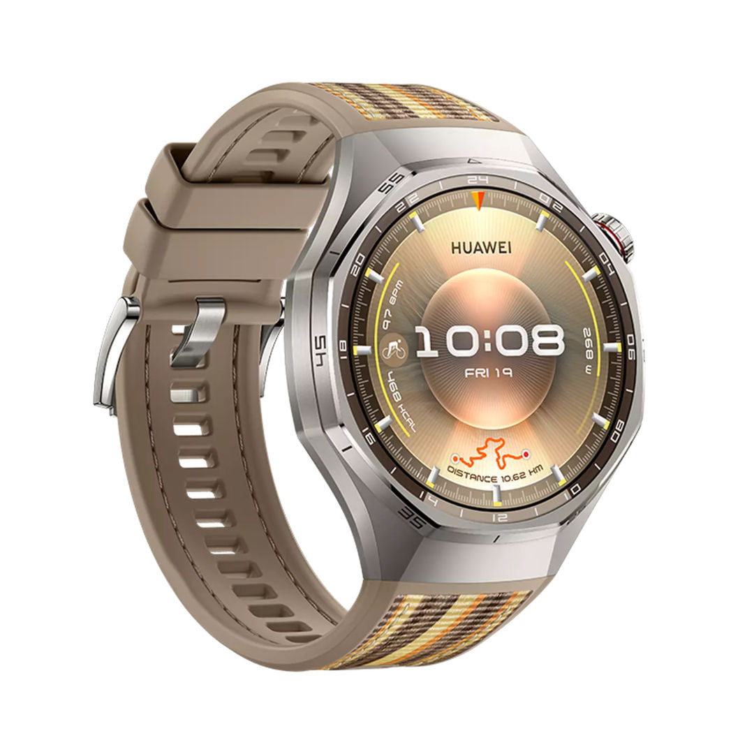 Huawei Watch GT 6 Pro 46mm Smartwatch, Composite Woven Strap, 1.47-inch AMOLED Display, Titanium Alloy Case, Brown