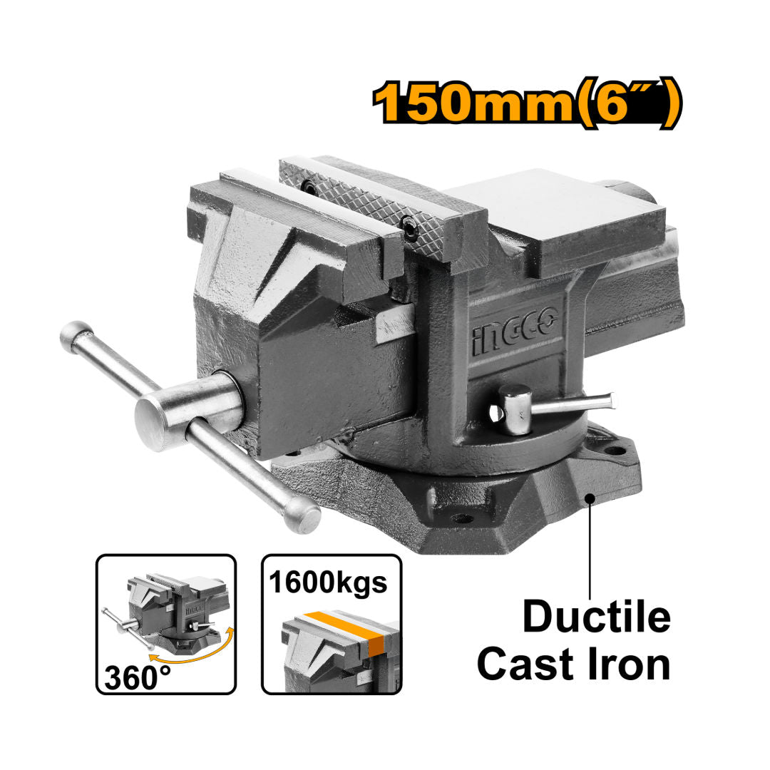 INGCO Bench Vice With Anvil, Swivel Base