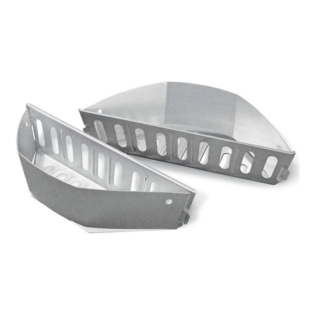 Zinc Charcoal Briquette Holders, Set of 2, 36x13x8cm
