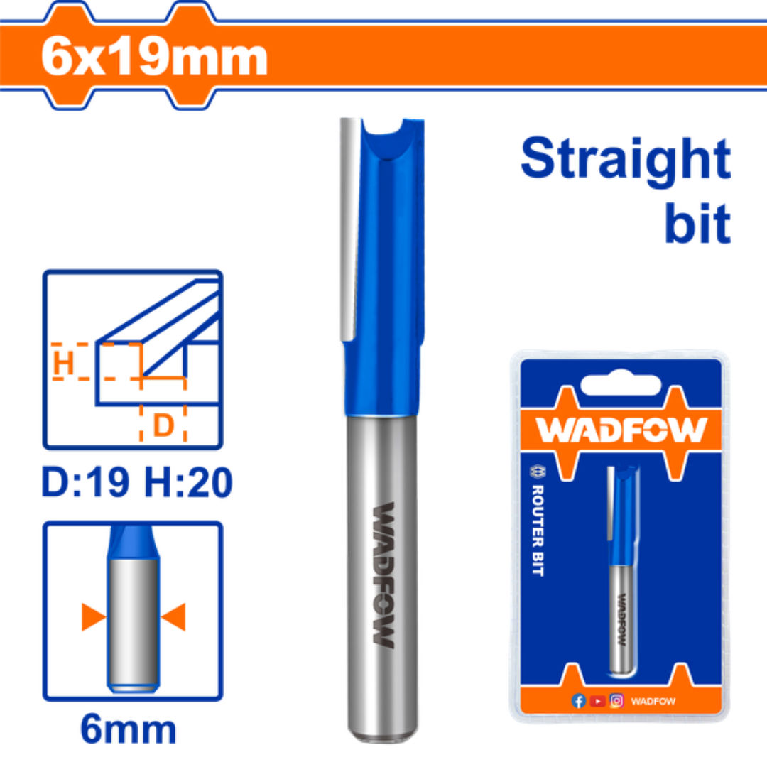 WADFOW Router Bit Straight, 6mm Shank