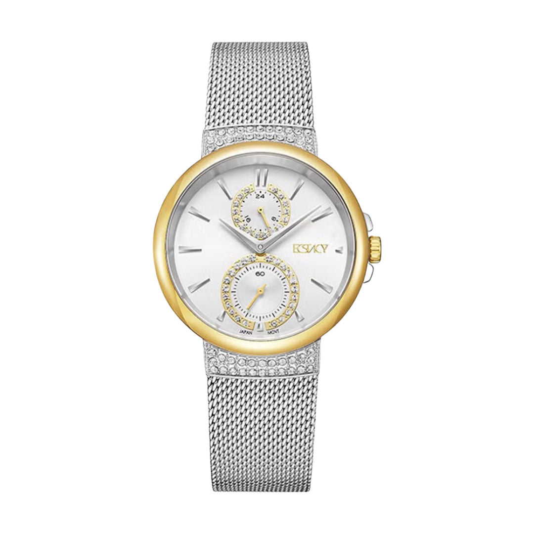 Ecstacy Women's Analog Multifunction Watch with Stainless Steel Bracelet, E23603-GMGC Series