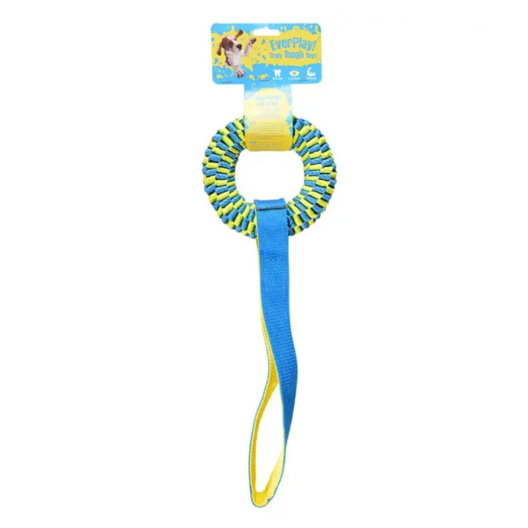 Duvo+ Supa' Nylon Tug Hoop For Dogs, 50x15cm, Blue/Yellow
