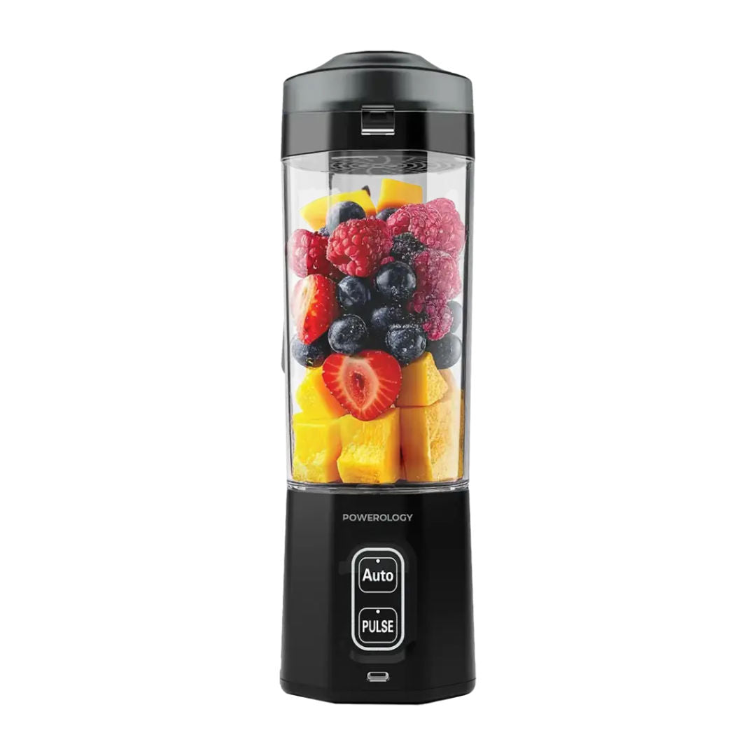 Powerology Blendex Portable Blender 700mL 250W, 10-Blade High-Speed Rechargeable Juicer, Black