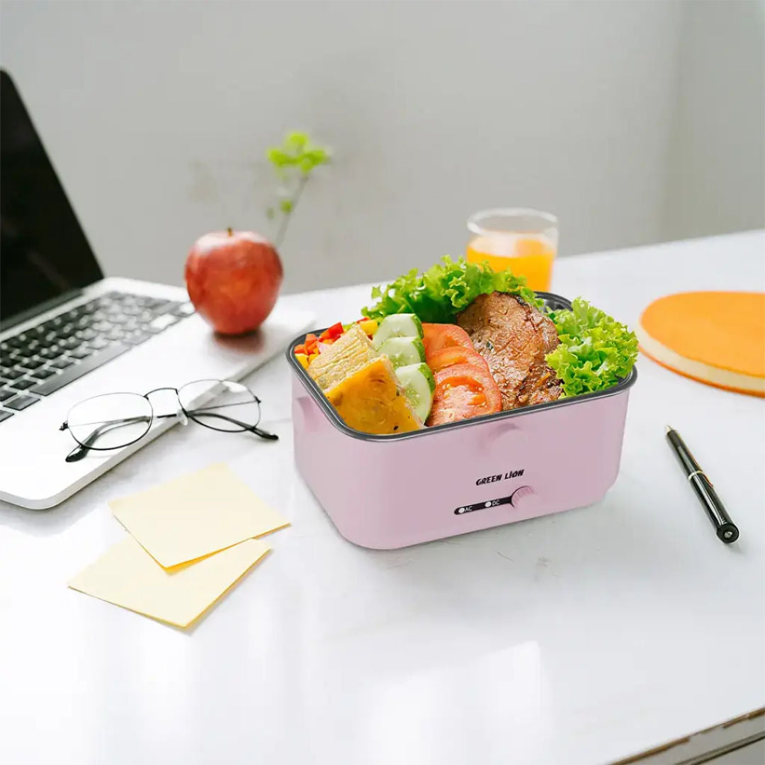 Green Lion Lunch Mate Electric Lunch Box with Heating Function – Portable Food Warmer, Pink
