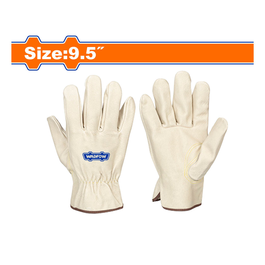 WADFOW Leather Work Gloves Size, 9.5"