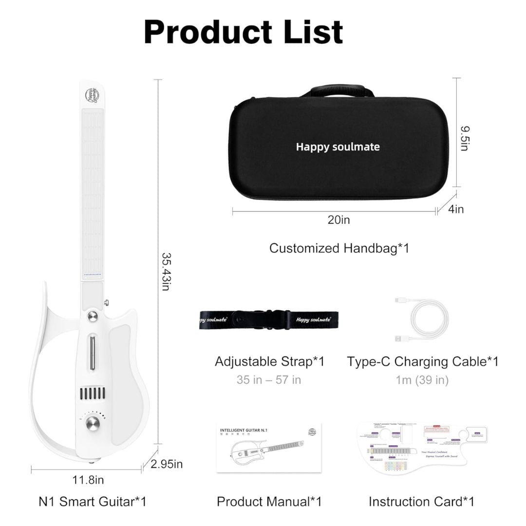 Happy Soulmate INGPARTNER N1 Smart Guitar, Portable, Foldable & Stringless