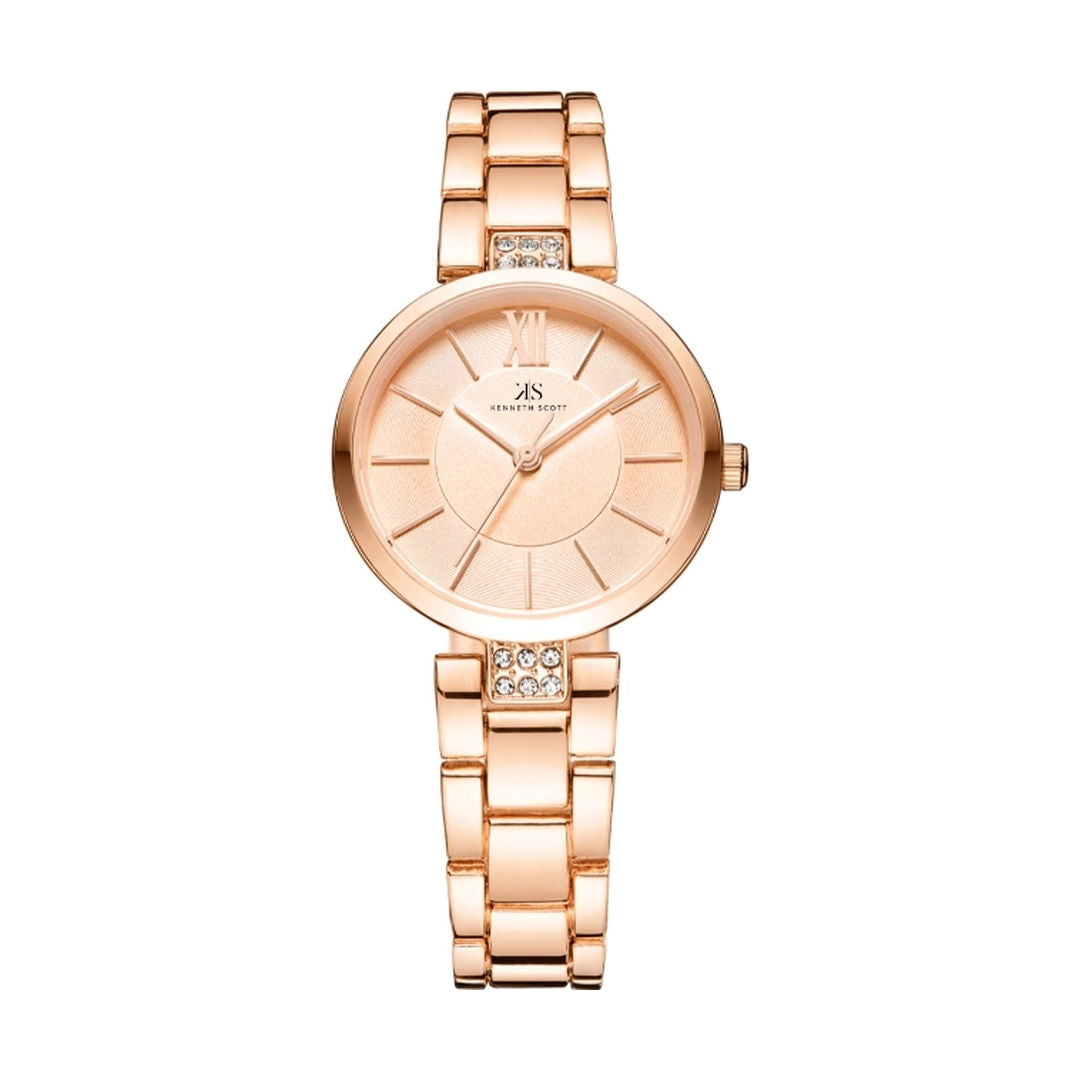 KENNETH SCOTT Women's Rose Gold Dial Analog Watch, K23533-RBKK Series