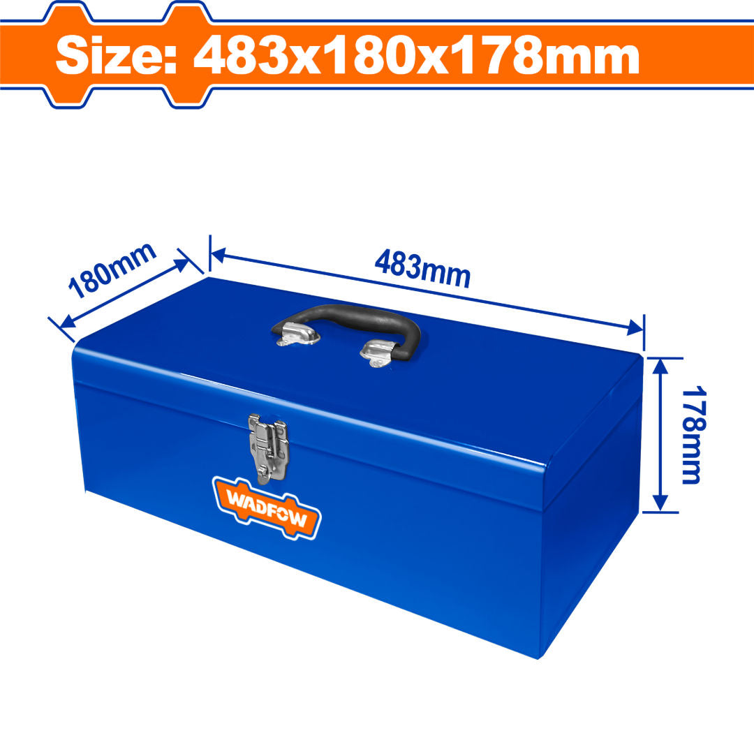 WADFOW Steel Tool Box, 483×180×178mm, Thickness 0.6–0.8mm, 3.1 Kg, Size 520×220×230mm