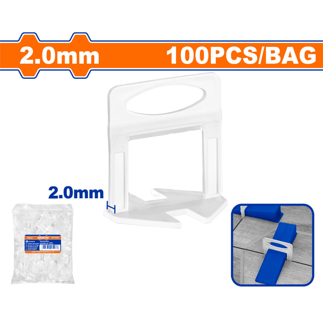 WADFOW Tile Leveler Clips, 100 Piece Bag, PP Material
