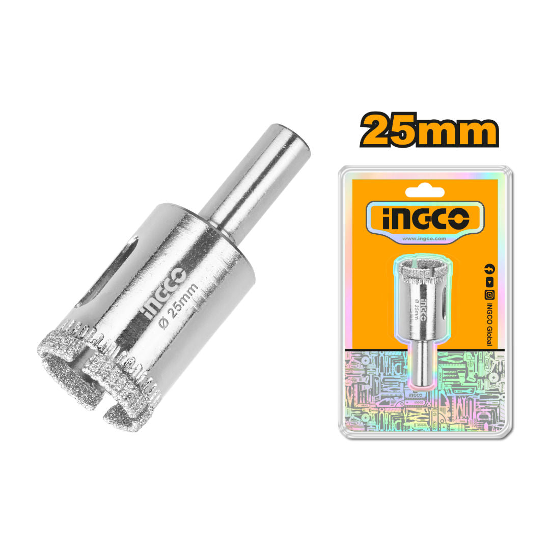 INGCO Diamond Hole Saw, Wet Cutting With Water, Ideal for Tile & Glass