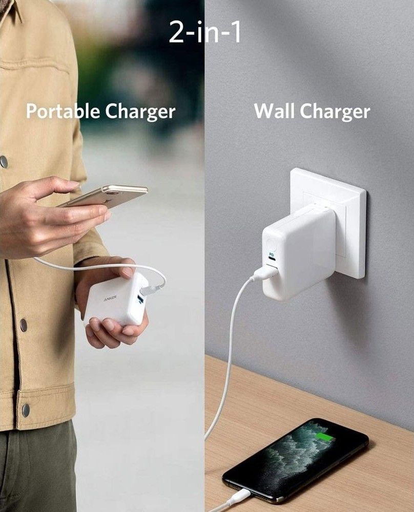 Anker PowerCore III Fusion Charger + Power Bank 5000mAh PD 18W, White