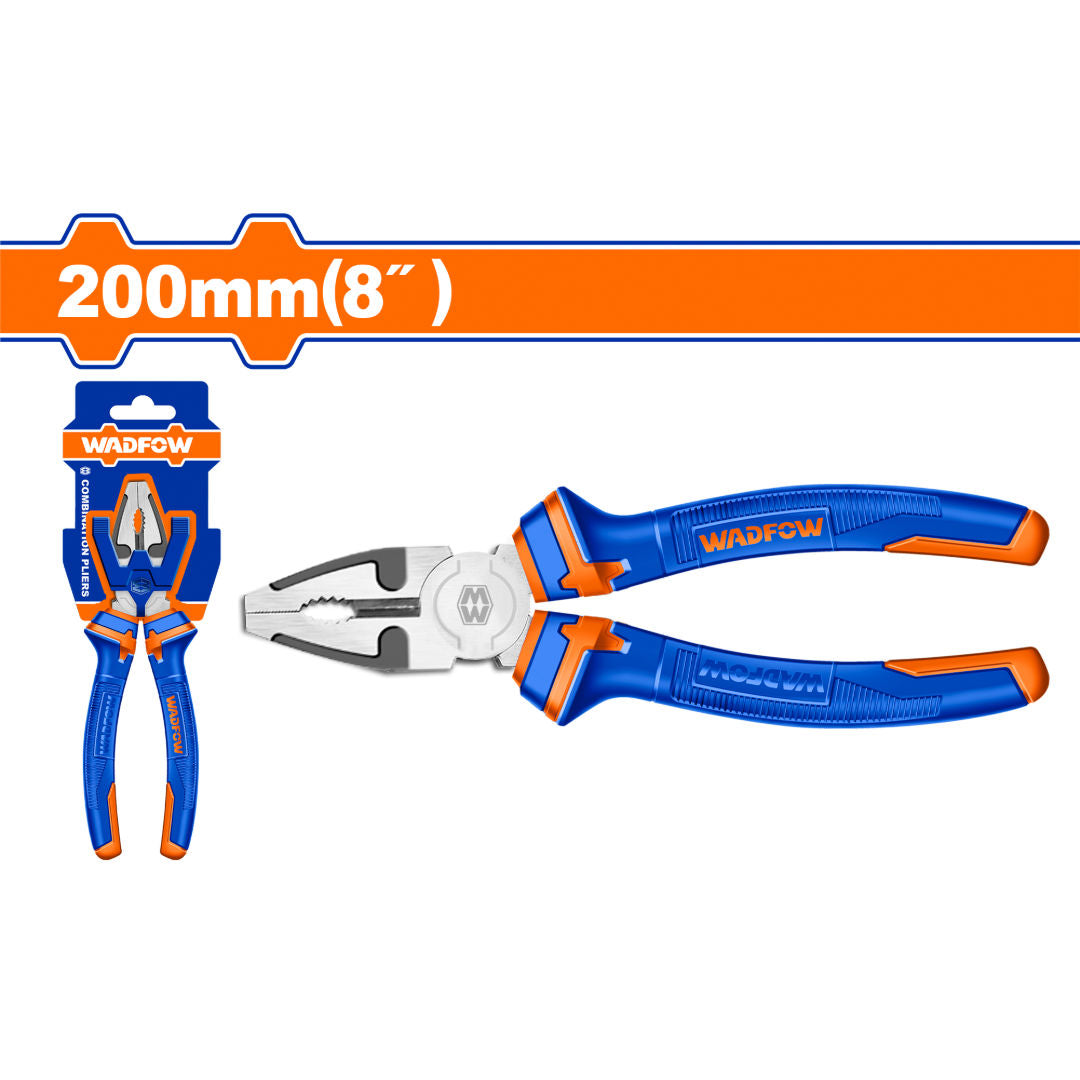 WADFOW Combination Pliers, Carbon Steel, Polished & Anti-Rust, Two-Color Handle