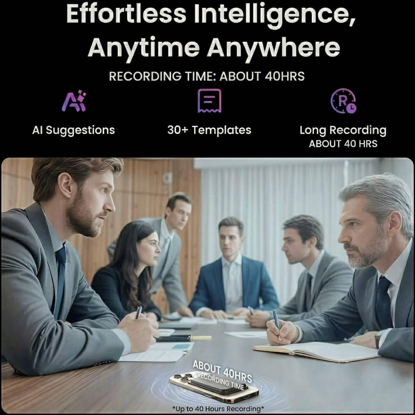Epicarma AI Note Taker, Gray, WA-LA518-GY