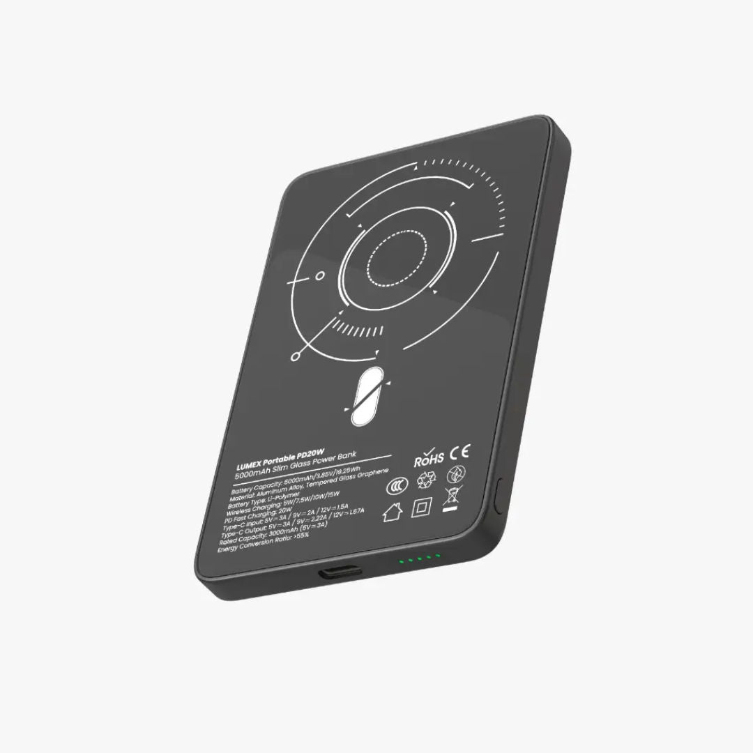 Levelo Lumex Slim Magnetic 5000mAh Power Bank, MagSafe-Compatible