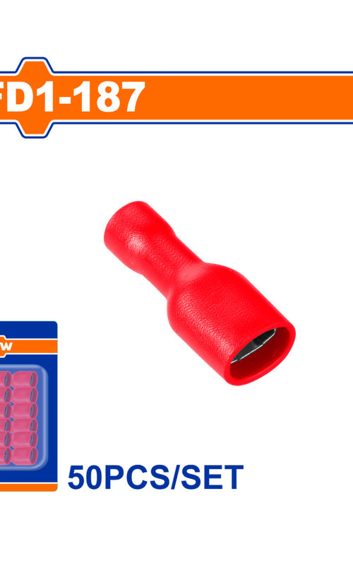 WADFOW Insulated Electrical Terminal Connector Sets, 50 Piece Wire Crimp Terminals, Color Coded, Blister Packed