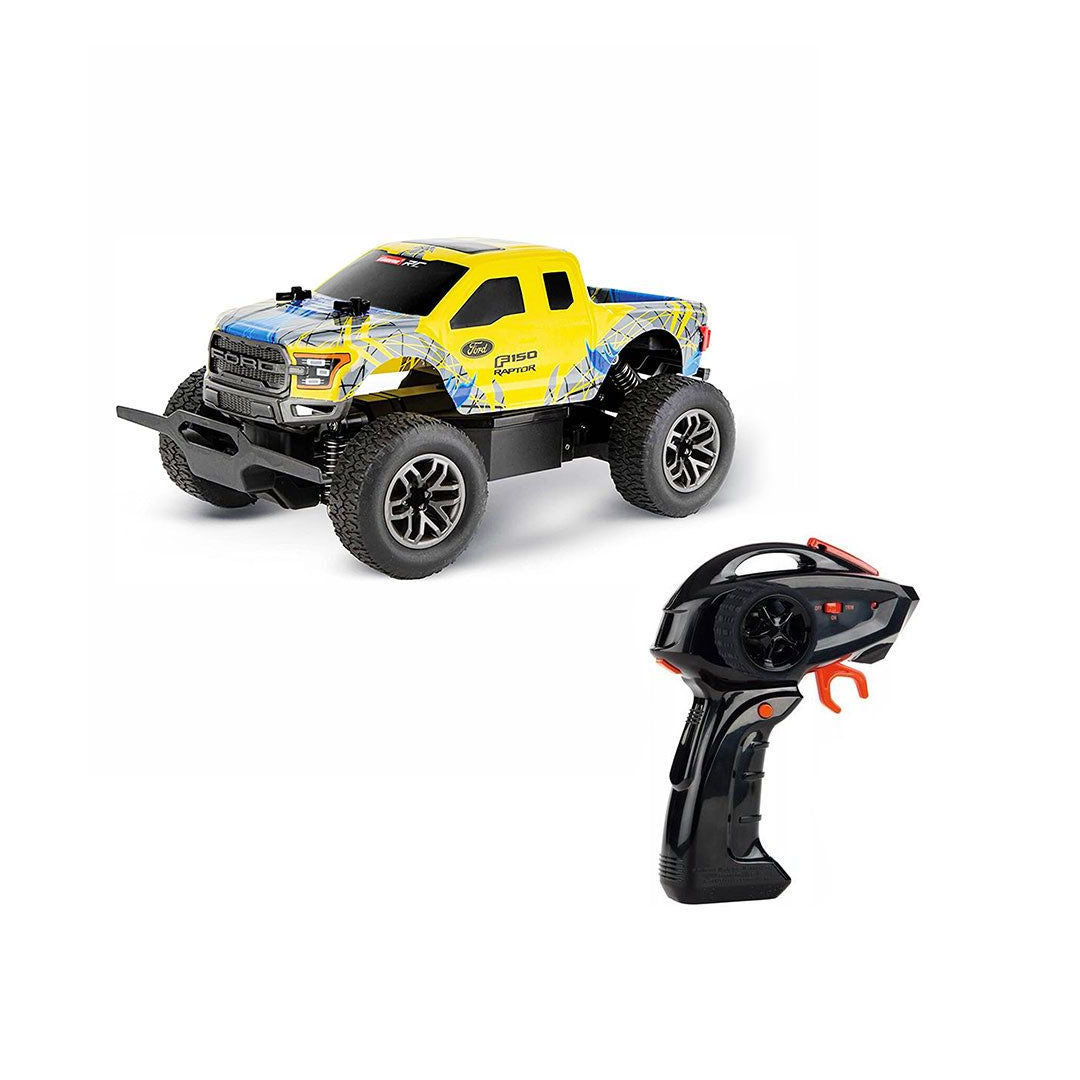 سيارة كاريرا ميتال جير فورد F150 رابتور تعمل بالتحكم عن بُعد، مقياس 1:18، لون أصفر، مناسبة للأطفال من عمر 8 سنوات فما فوق