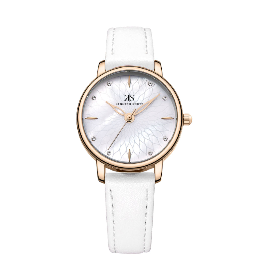 Kenneth Scott Women' s Quartz Analog Watch with Leather Strap, K22524 Series