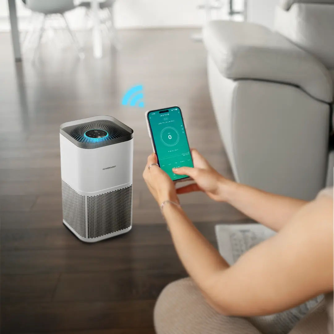 Powerology Smart Air Purifier Eliminate Odor & Smoke, White