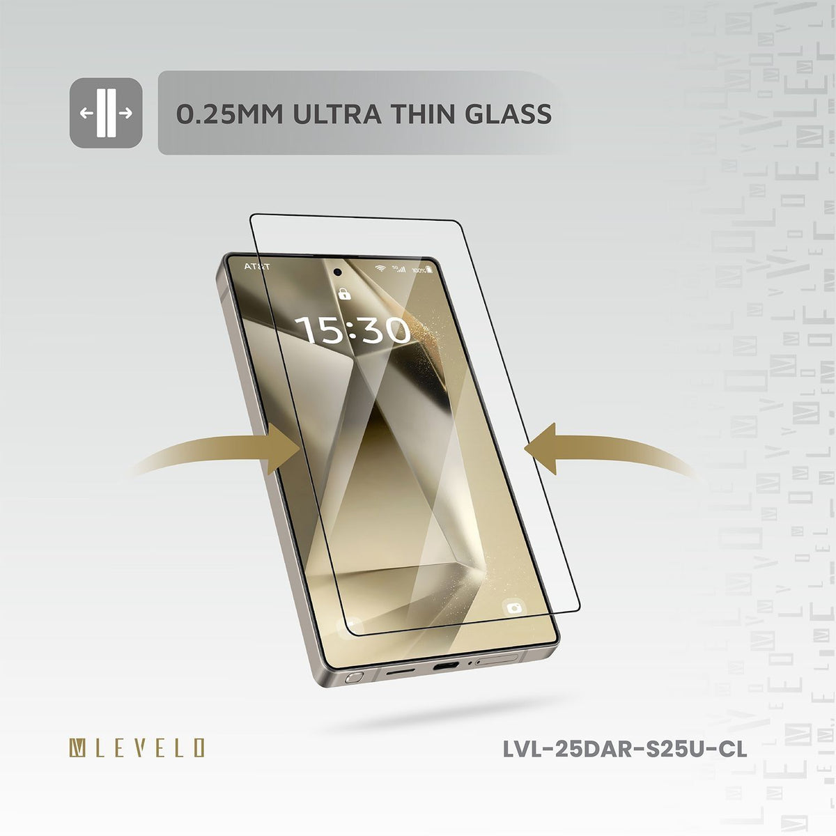 Levelo 2.5D Silk Print High Silicon Aluminum Glass  Anti-Reflective Screen Protector For S25 Ultra
