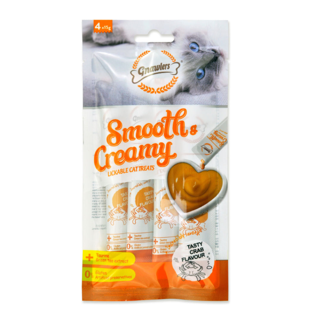 Gnawlers Smooth & Creamy Lickable Cat Treats, 4-Pieces x 15gm