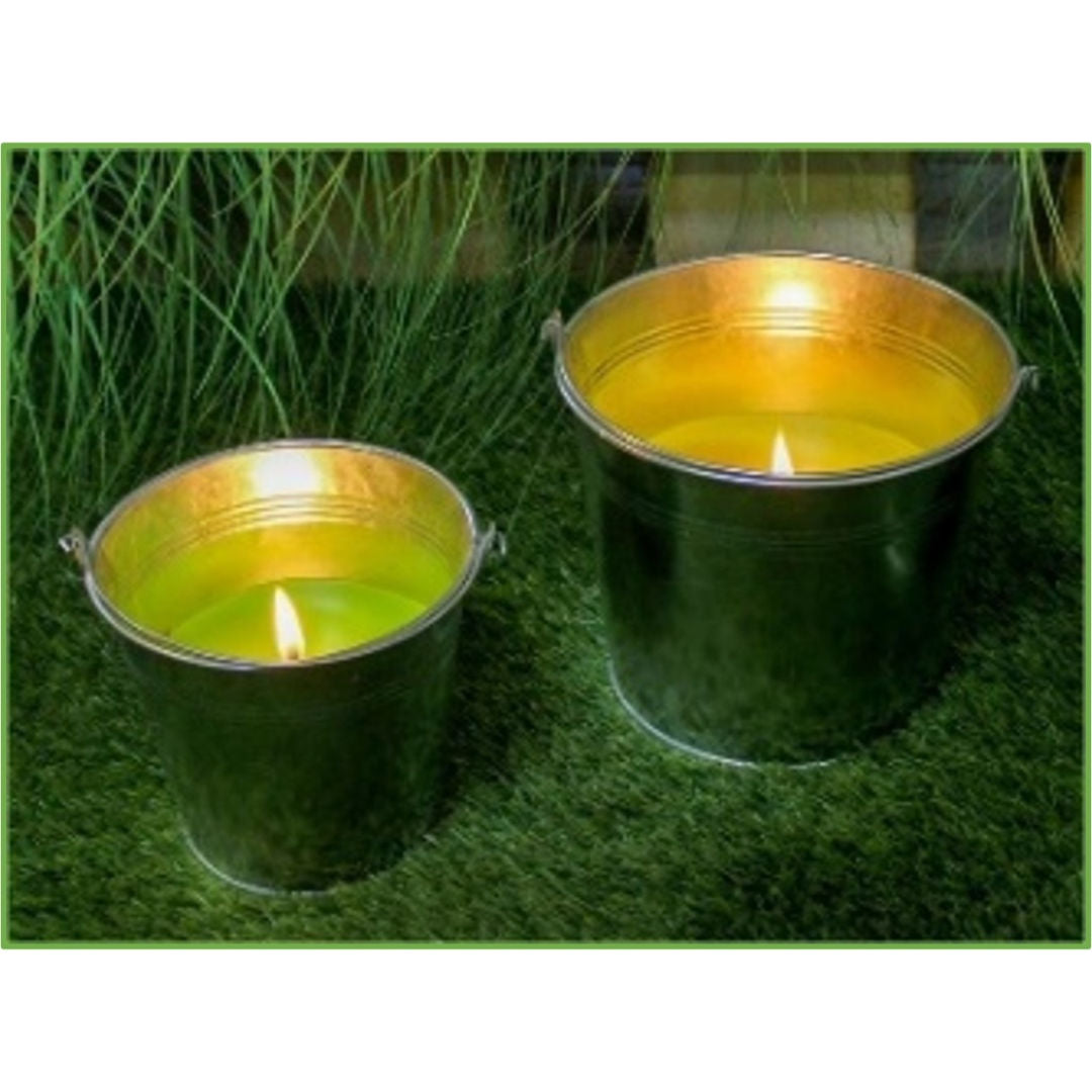 Citronella Filled Zinc Bucket Outdoor Candle, 18x15cm, 25 Hrs