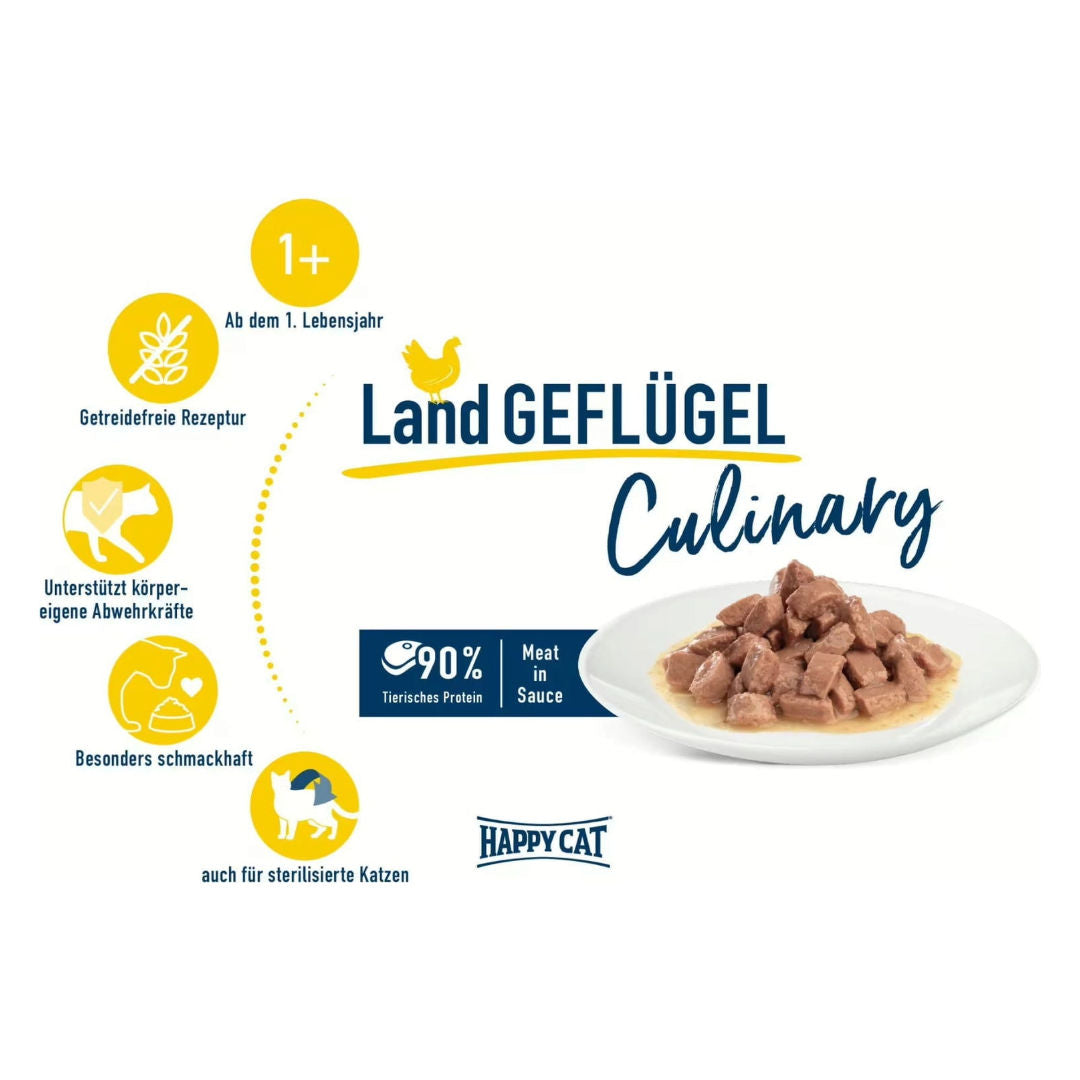 Happy Cat Meat In Sauce Poultry Wet Cat Food For Neutered Cats, 1+ Year Old, 85gm