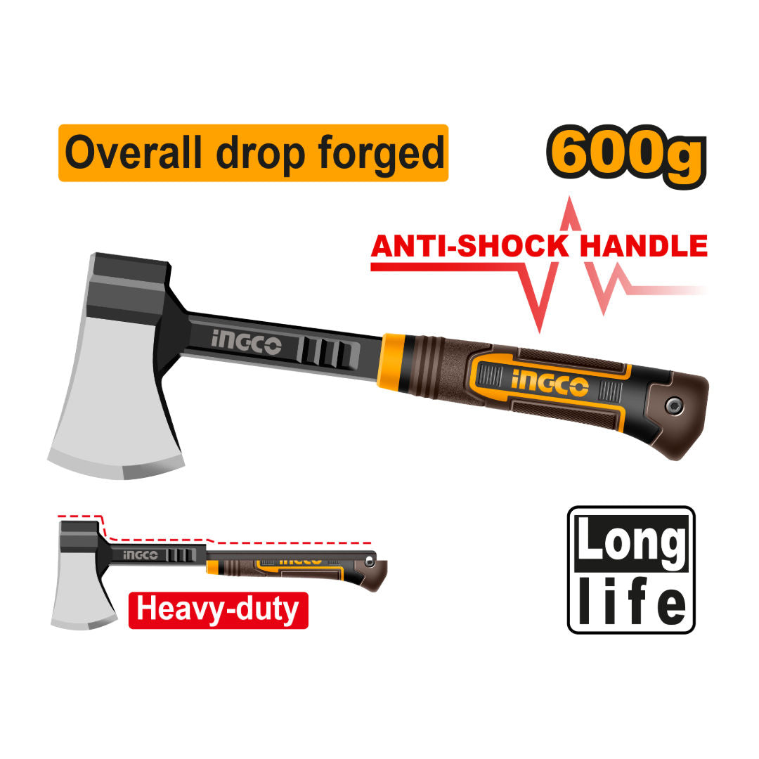 INGCO Axe, 600G Forged Head, Heat Treated