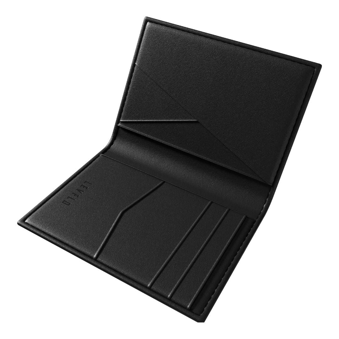 Levelo Bifold Genuine Leather With Debossed Logo Pocket Oraganizer