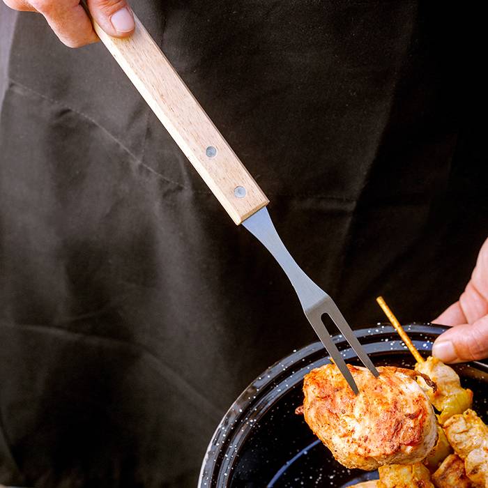 NAVA BBQ Guru 3-Piece Grilling Tool Set, Stainless Steel Tongs, Spatula & Fork