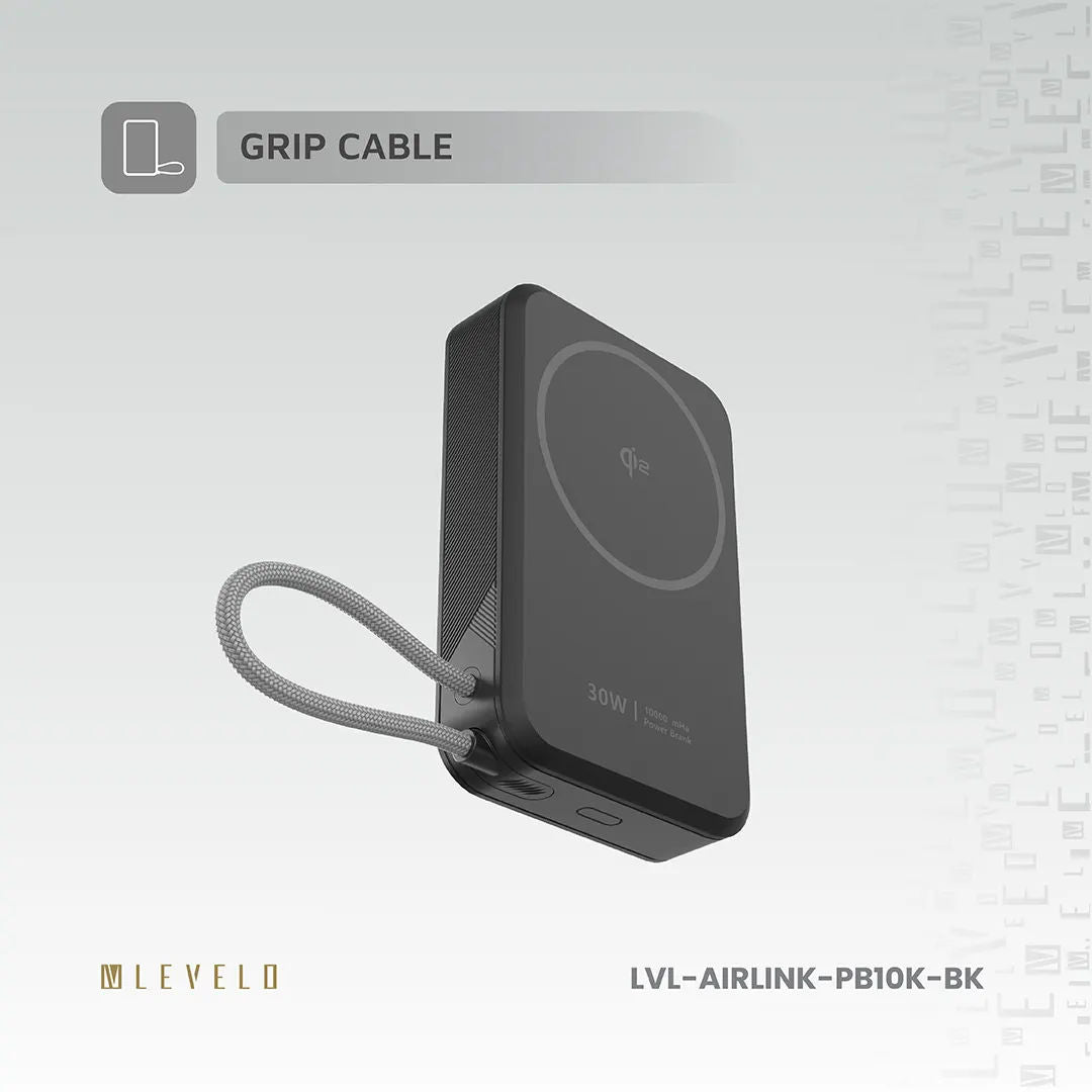 Levelo AirLink 10000mAh MagSafe Power Bank, Built-In Kickstand