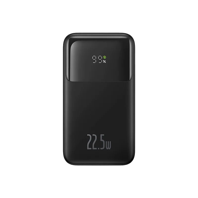 Baseus Comet Series Digital Display Dual Cable Fast Charge Power Bank, 22-5W, Black
