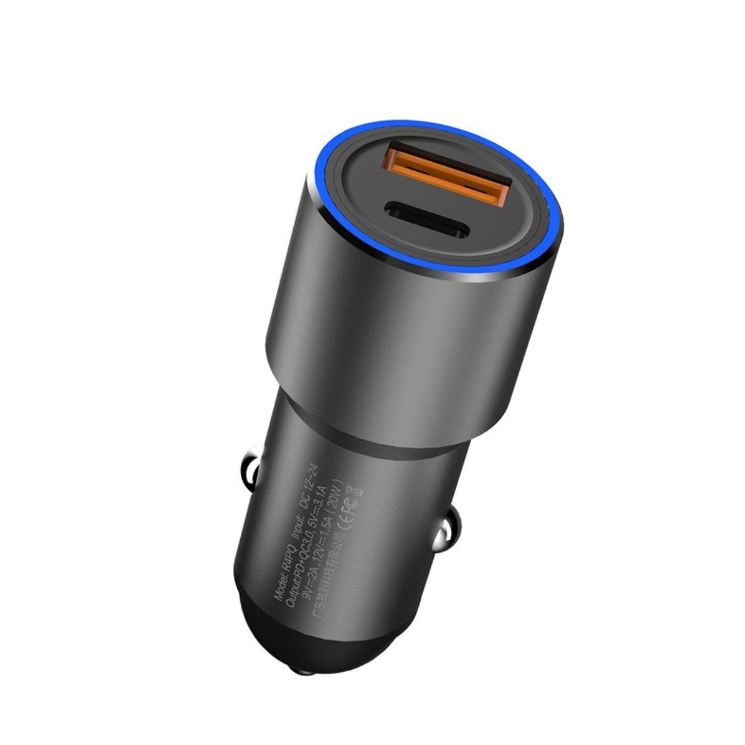 DUDAO R4PQ-S Dual Port Car Charger, PD20W, Black