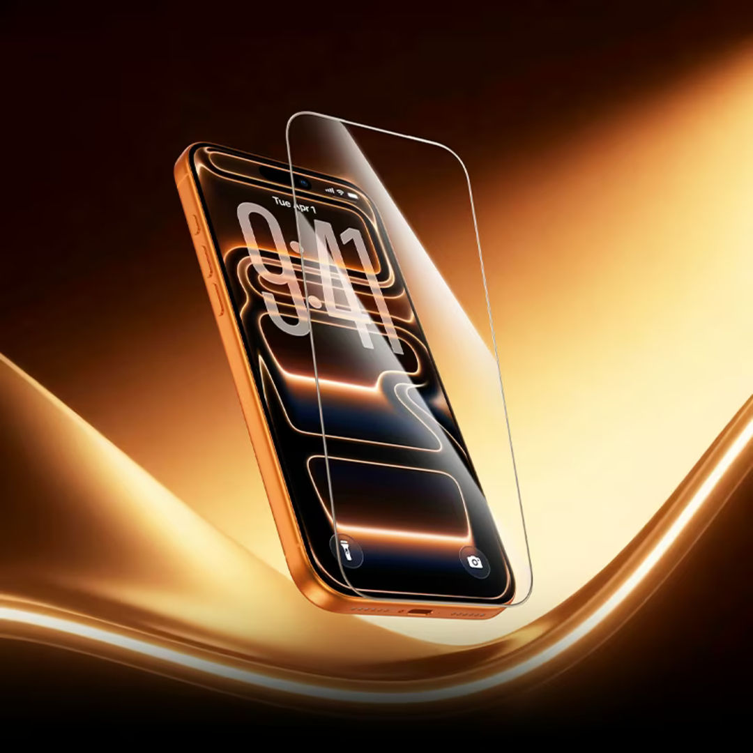 Hoco A43 Stainless Steel Frame Full Screen HD Tempered Glass for iPhone 18 Pro Max, iPhone 17 Pro Max, HD & High Transparency, Stainless Steel Frame