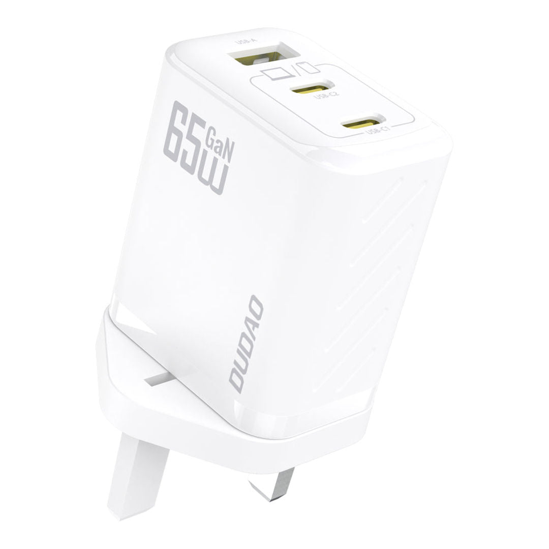 DUDAO A29UK USB-A and 2 USB Type-C Travel GaN Charger, PD65W