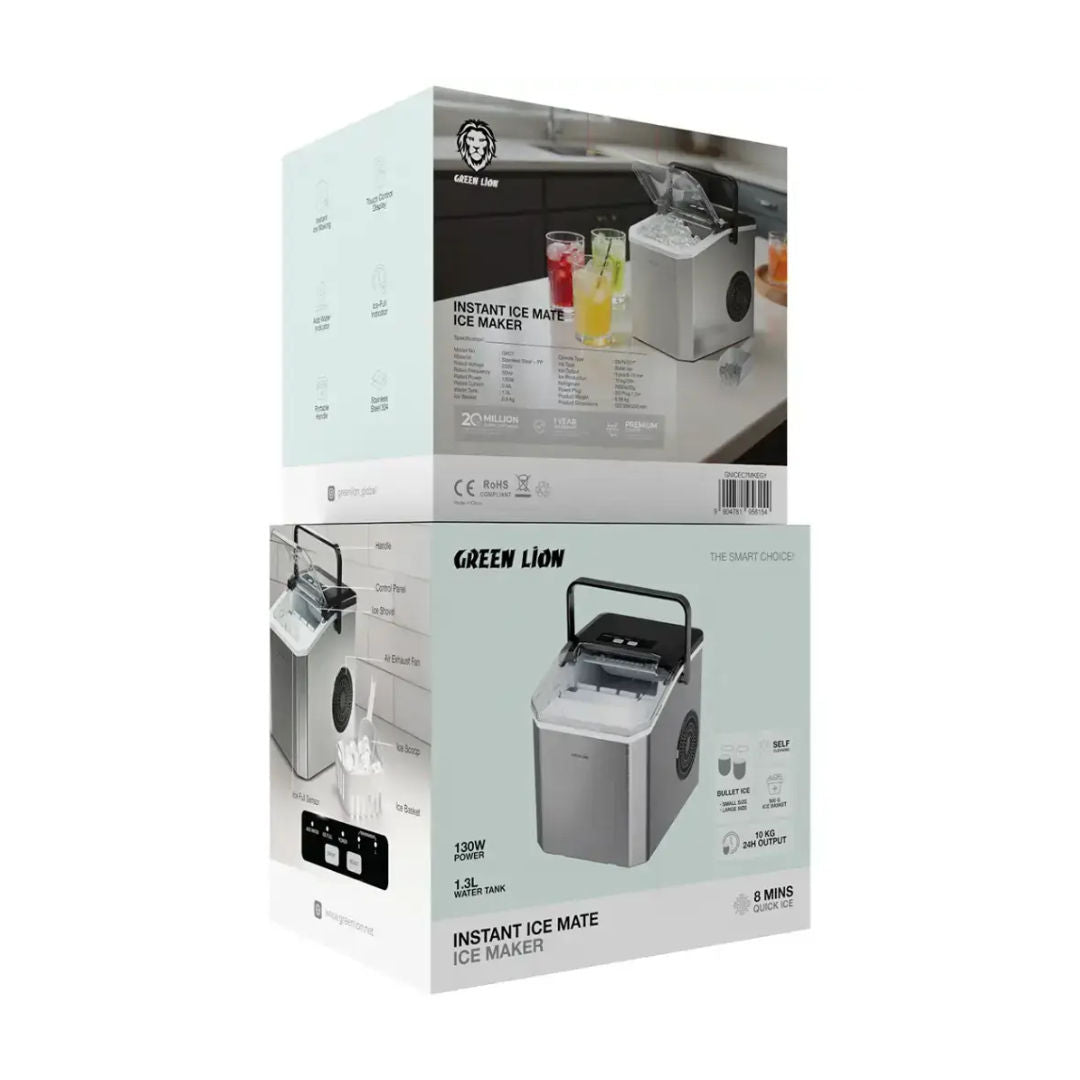 Green Lion Instant Ice Mate Ice Maker 1.5L, Gray