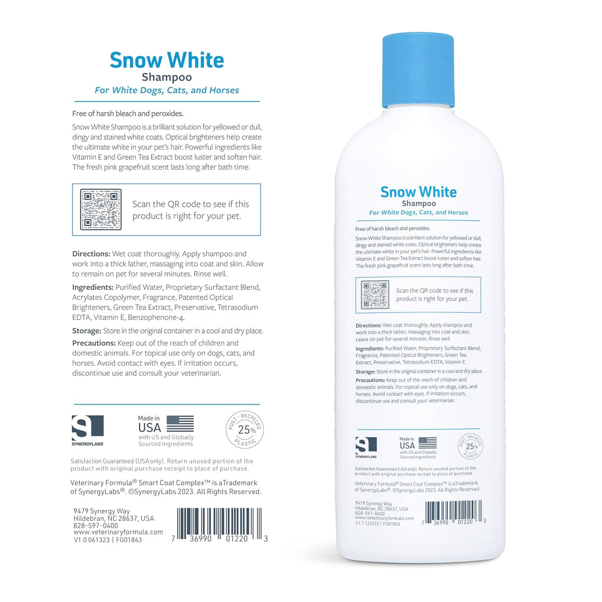 Synergy Labs Veterinary Formula Solutions Snow White Shampoo, 503ml