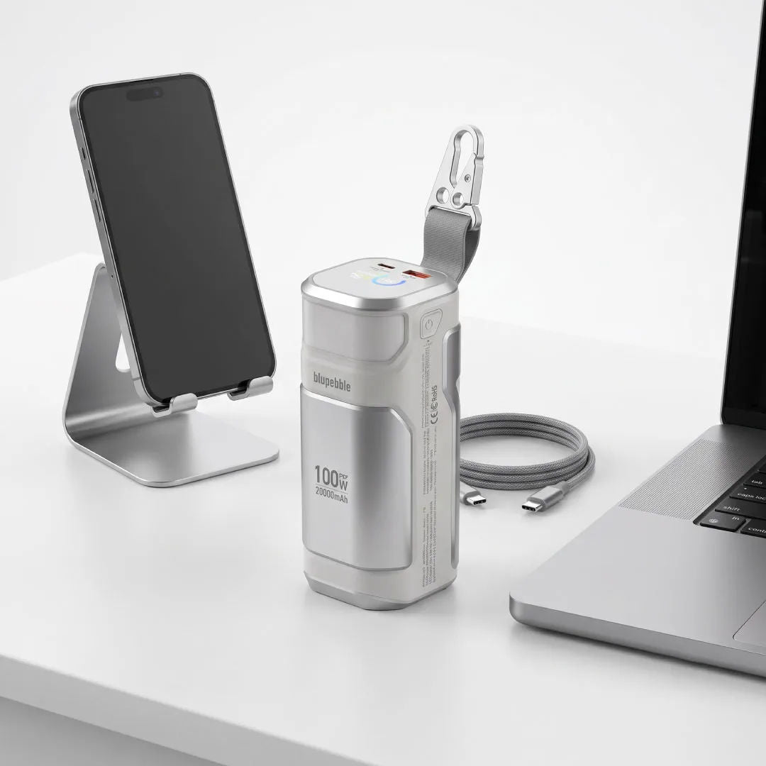 Blupebble CorePod Bolt 100W 20000mAh Power Bank, Gray