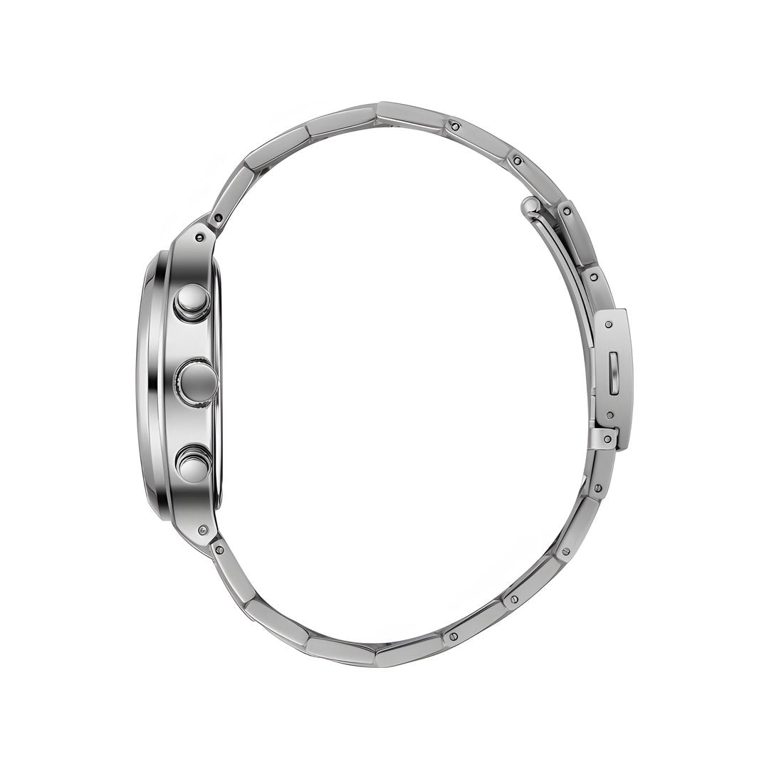 Lee Cooper Men's Multifunction Silver Case Silver Metal Band Watch, LC08169.330
