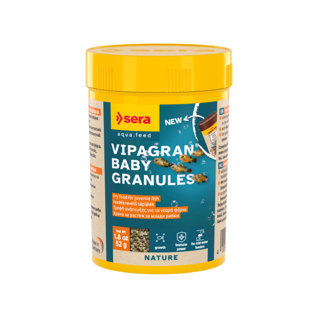 Sera Vipagran Baby, Fry Food For All Juvenile Fish Eating In The Middle Water Zone, 100ml