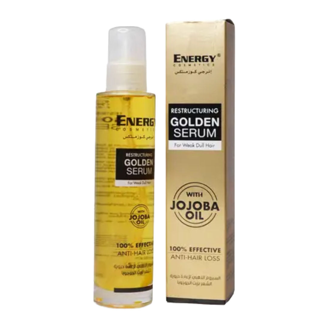 مستحضر تجميل الطاقة لإعادة هيكلة البشرة سيروم ذهبي بزيت الجوجوبا، 100 مل