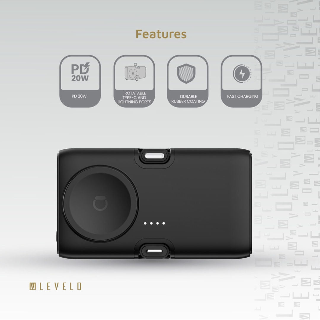 Levelo Nova Mini Portable Powerbank 5000mAh, 20W Fast Charging