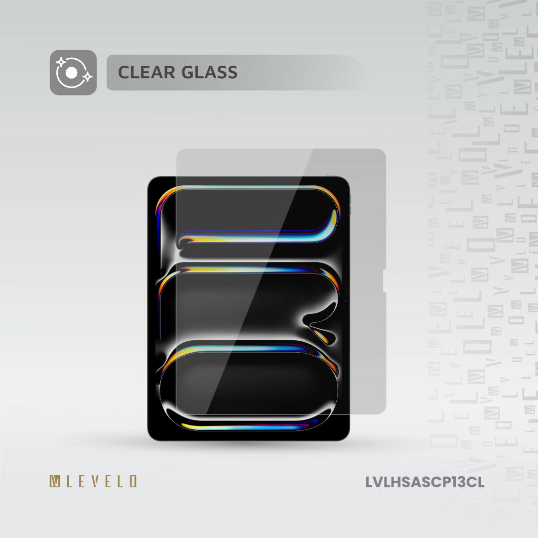 Levelo Apple iPad Screen Protector For iPad 11", 13" Air & Pro Models 2024, Scratch Resistant, Clear