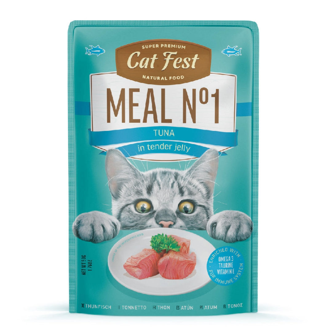 Cat Fest Meal No 1 Cat Food In Tender Jelly, Tuna, 50gm