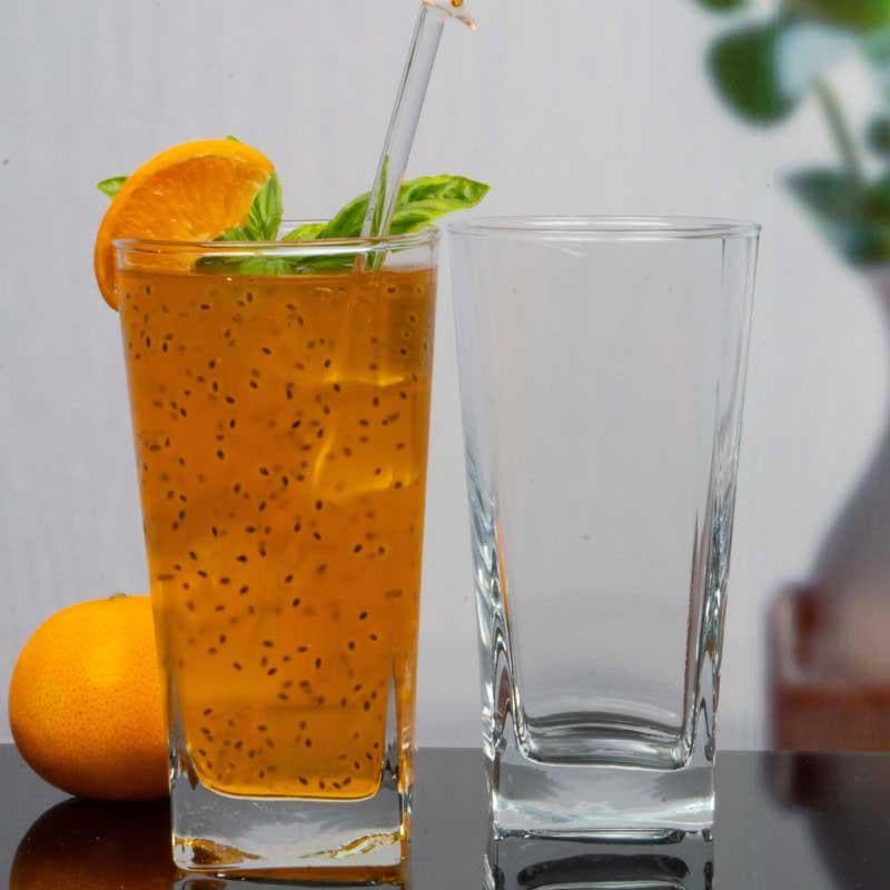 Pasabahce Carre Tumbler Glasses, Set Of 6