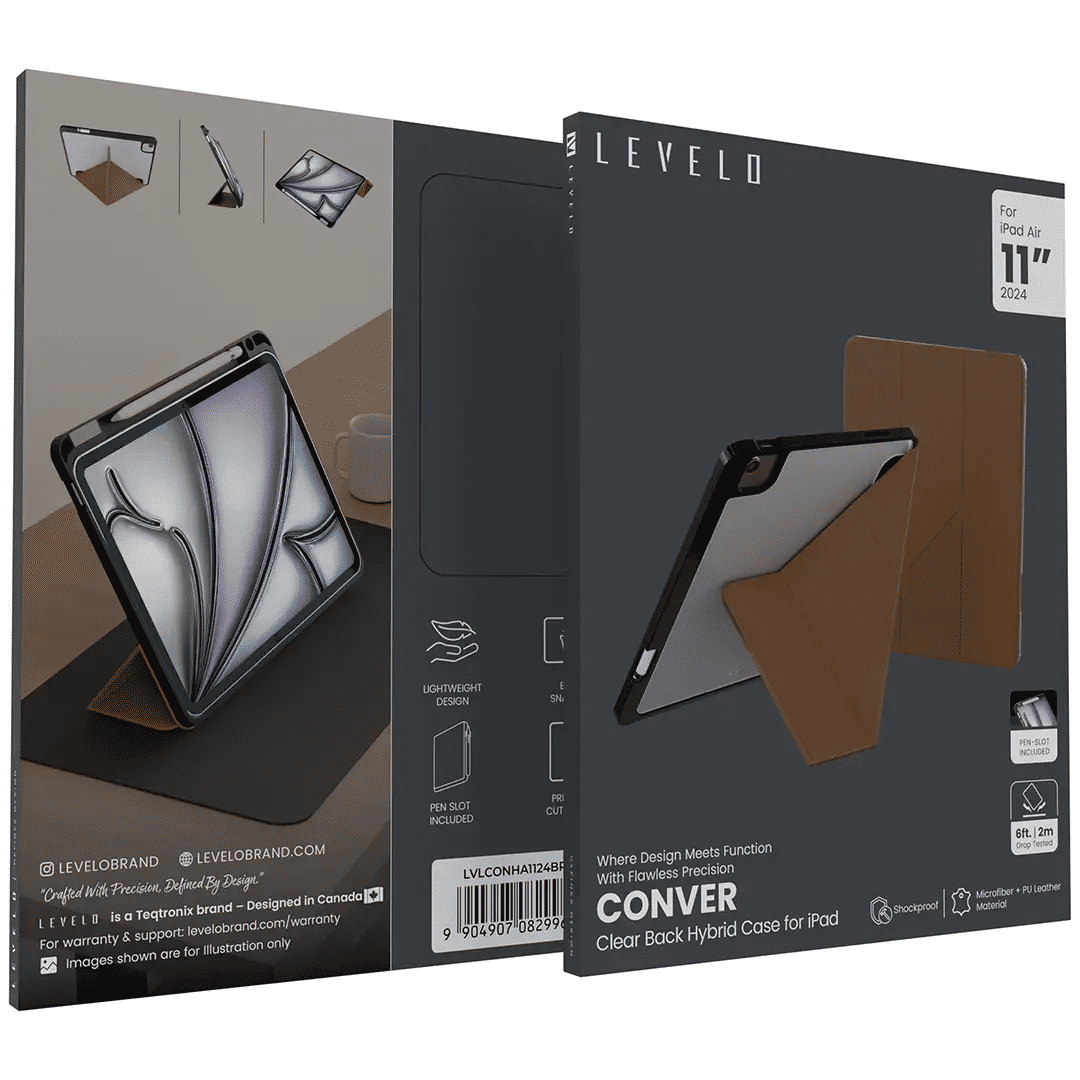 Levelo Conver Clear Back Hybrid Case for 2024 iPad Series