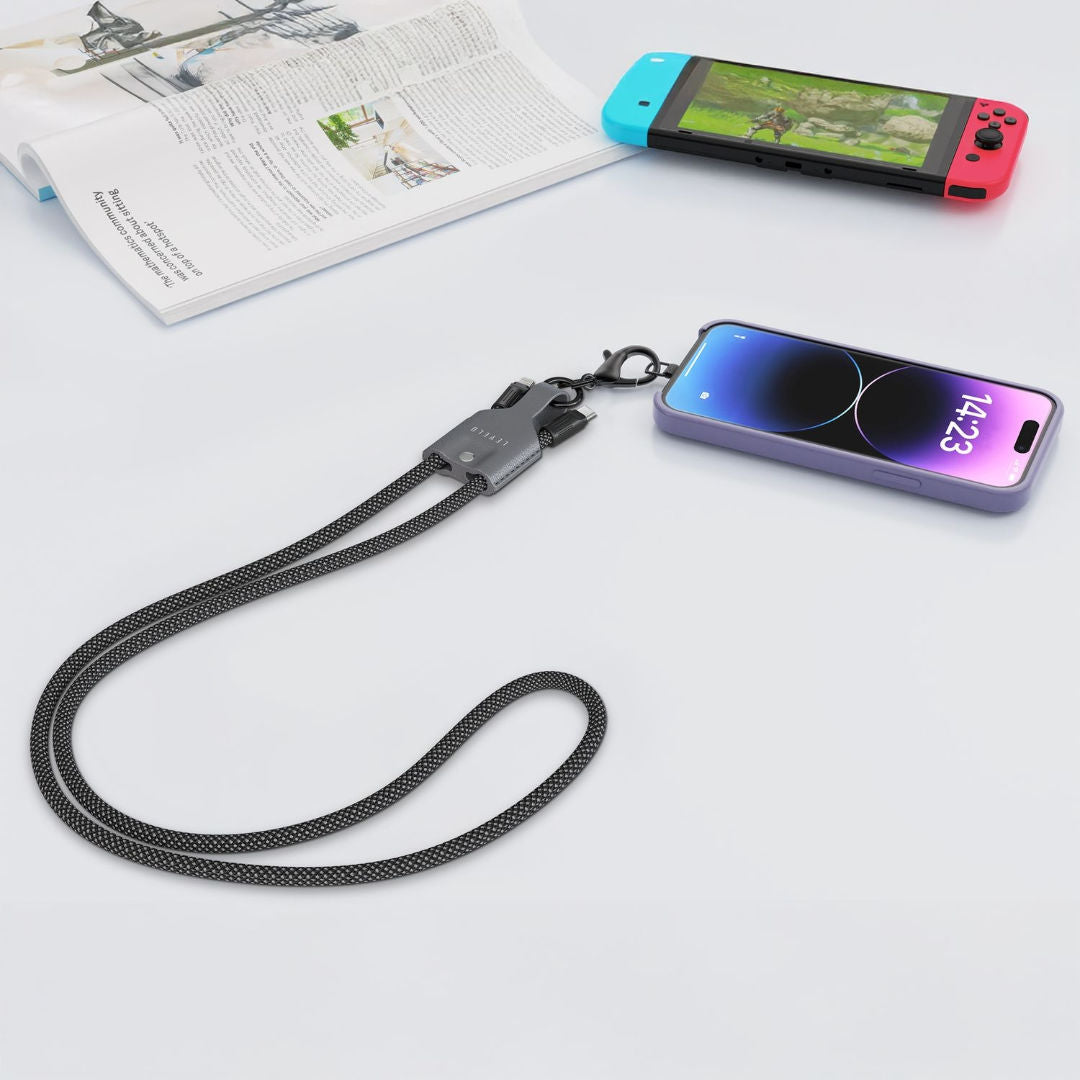Levelo Tugo Type C To Lightning 30W 1m, Type Braided Lanyard Cable, Gray