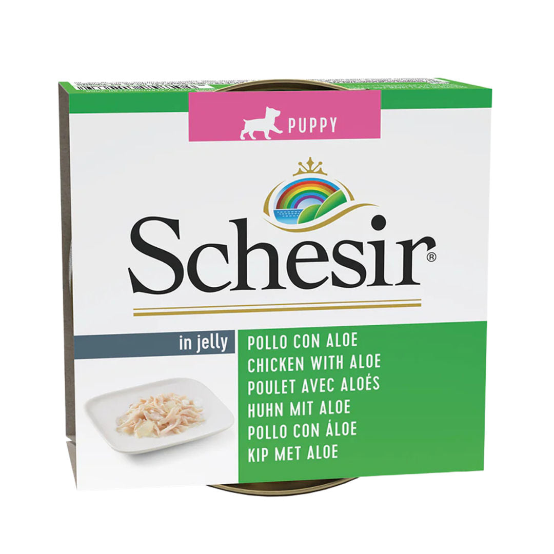 Schesir Chicken Fillets With Aloe Wet Canned Food for Puppy, 150g