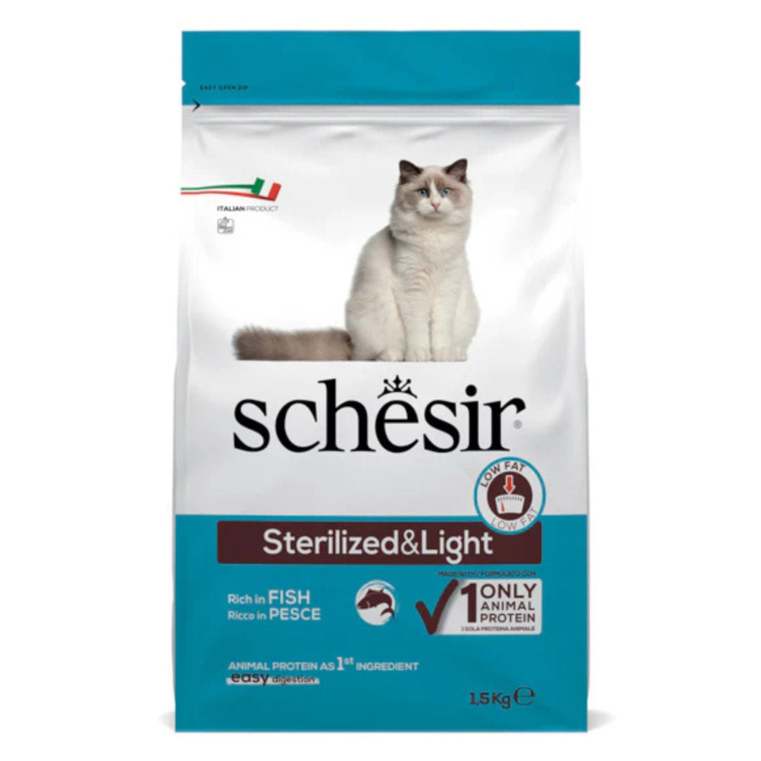 Schesir Cat Dry Food-Sterilized & Light, 1.5kg